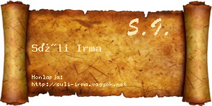 Süli Irma névjegykártya